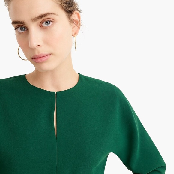 NWT J. Crew Cropped long-sleeve top, 365 crepe, 0 - Picture 4 of 6